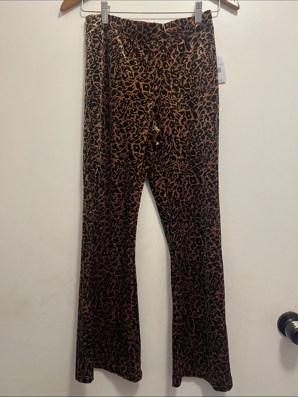 Volcom Black and Brown Leopard Flare Pants